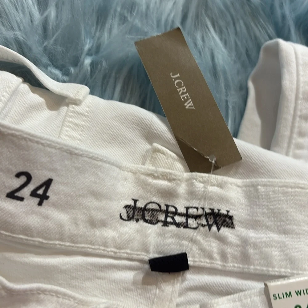 NWT J. Crew Slim Wide Leg Jean in White Wash sz 24